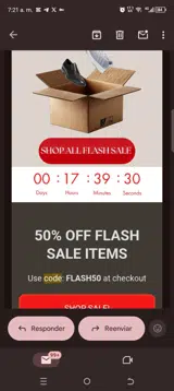 Flash50 coupon verification screenshot
