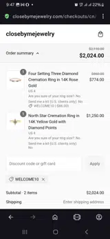 Close by me jewelry coupon verification screenshot