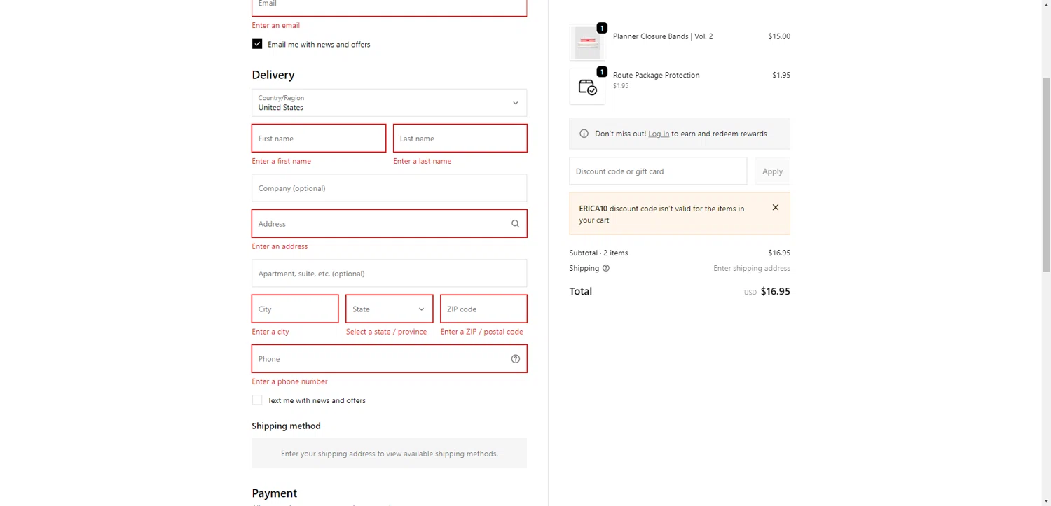 Cloth & Paper checkout page showing Cloth & Paper coupon code box | Screenshot taken by SimplyCodes community member on Feb 7, 2026