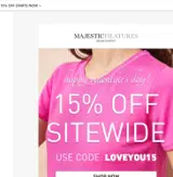 LOVEYOU15 coupon verification screenshot