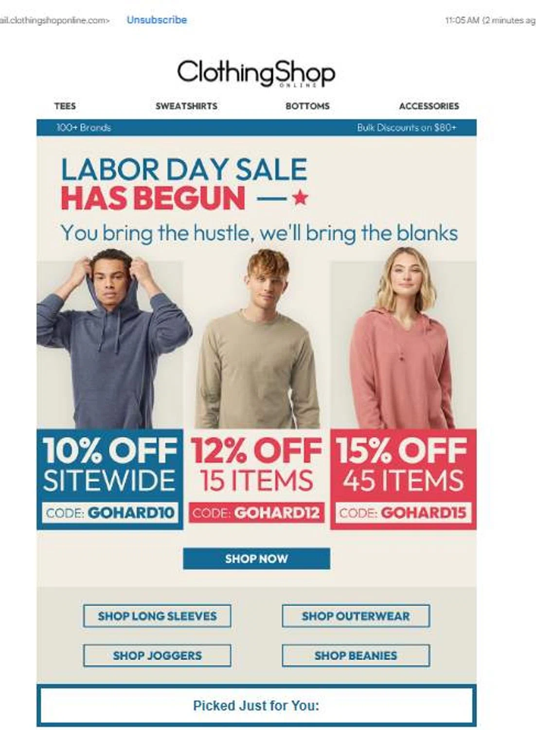 Clothing Shop Online discount code screenshot showing code GOHARD15 applied at Clothing Shop Online checkout page. Uploaded by SimplyCodes community member 6d796e616d656973 on Aug 29, 2025