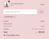 SAVE15OFF coupon verification screenshot