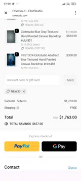NEW30 coupon verification screenshot