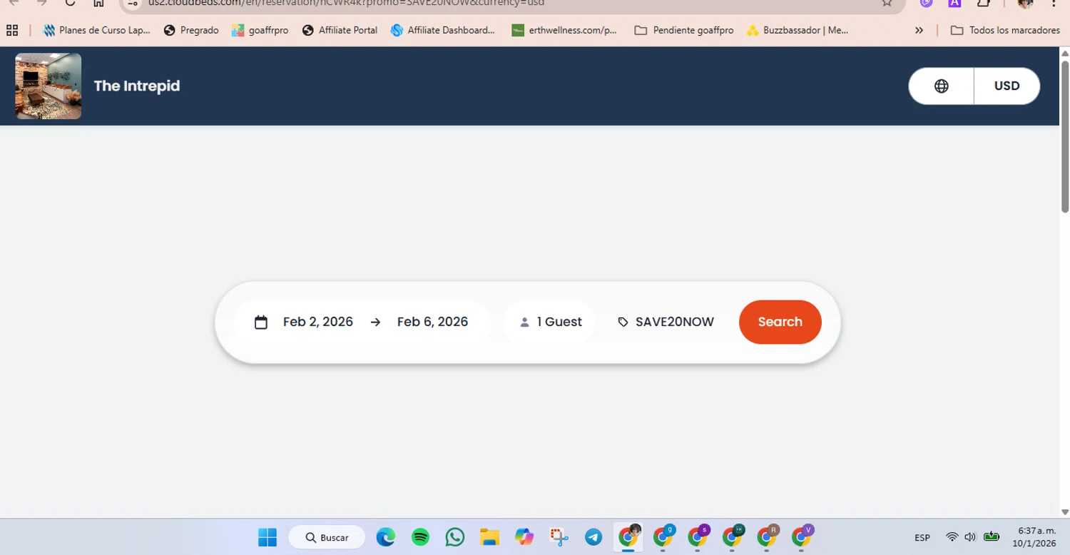 Cloudbeds checkout page showing Cloudbeds promo code box | Screenshot taken by SimplyCodes community member on Jan 10, 2026