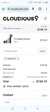Cloudious9 coupon verification screenshot