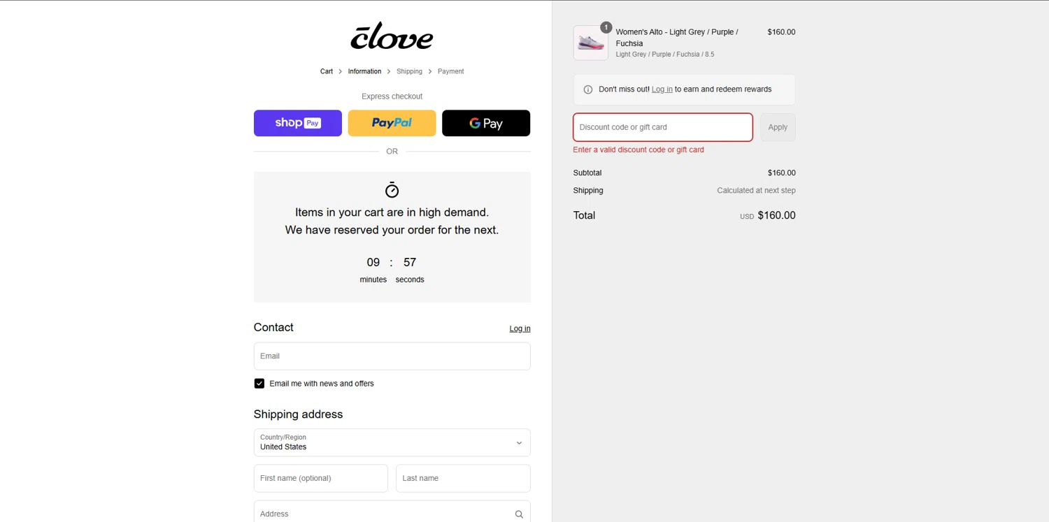 Clove discount code screenshot showing code CLOVESARAH applied at Clove checkout page. Uploaded by SimplyCodes community member ShieldTiger926 on Aug 15, 2025