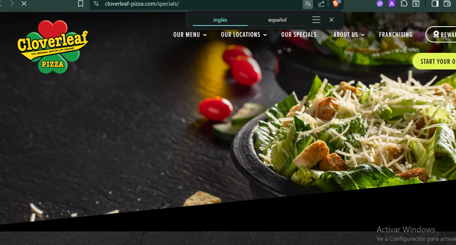 Cloverleaf Pizza coupon code screenshot showing code SPS applied at Cloverleaf Pizza checkout page. Uploaded by SimplyCodes community member PennyCaptain4684 on Nov 7, 2025