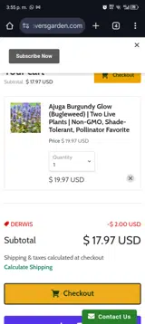 Derwis coupon verification screenshot