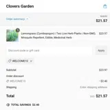 Welcome10 coupon verification screenshot