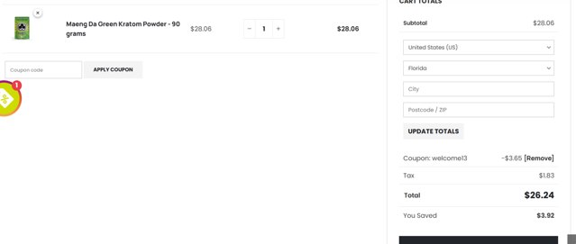 Club13 checkout page showing Club13 coupon code box | Screenshot taken by SimplyCodes community member on Aug 16, 2025