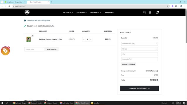 Club13 checkout page showing Club13 coupon code box | Screenshot taken by SimplyCodes community member on Jul 5, 2025
