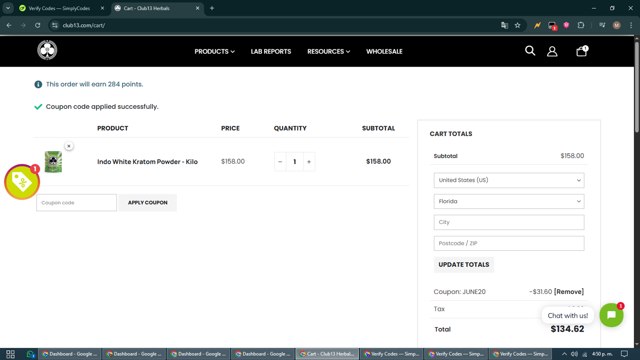 Club13 checkout page showing Club13 coupon code box | Screenshot taken by SimplyCodes community member on Jun 30, 2025