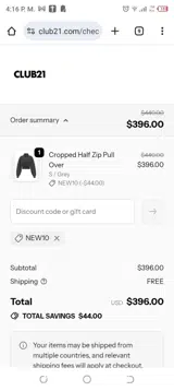 new10 coupon verification screenshot
