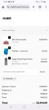 RAEX40 coupon verification screenshot