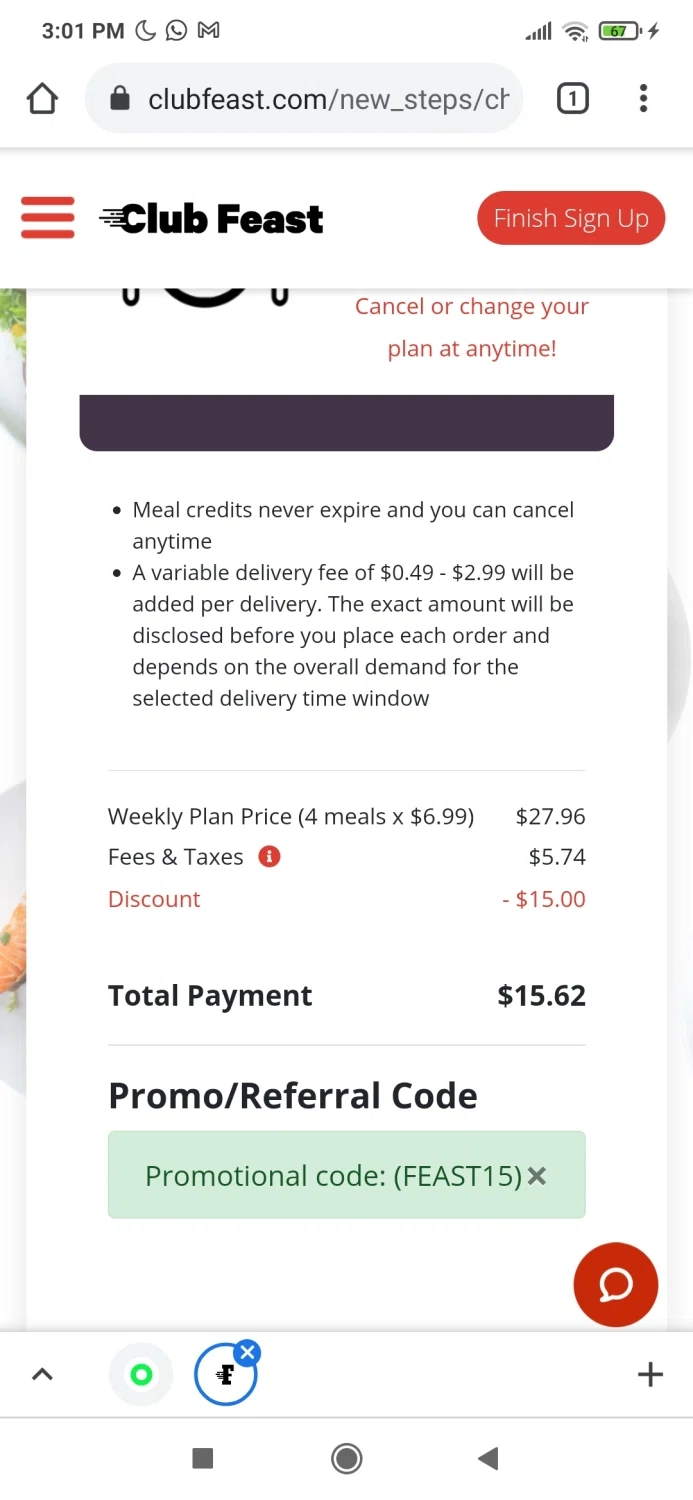 where to use Coco Delivery promo code box