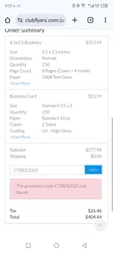 CYBER2025 coupon verification screenshot