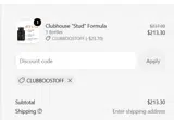 Clubhouse Supplements coupon verification screenshot