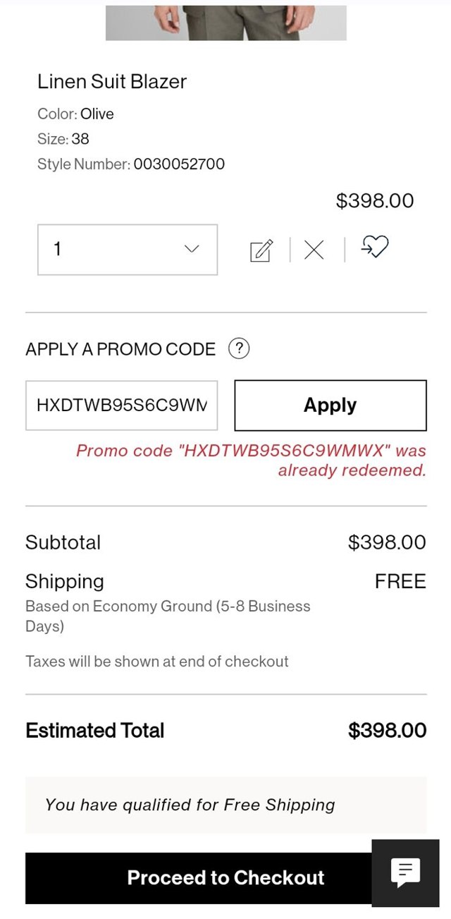 Club Monaco checkout page showing Club Monaco promo code box | Screenshot taken by SimplyCodes community member on Apr 5, 2024