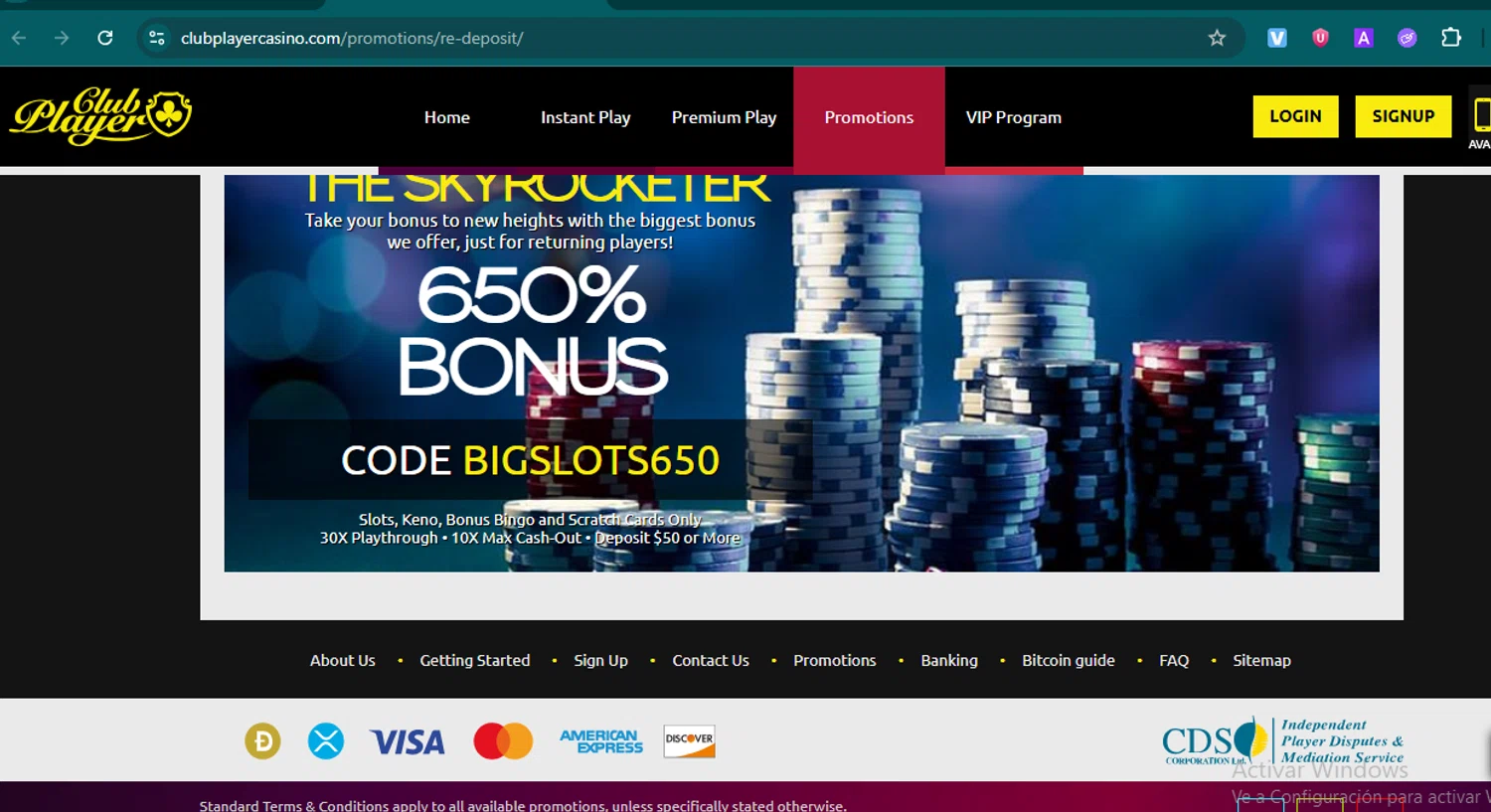 Club Player Casino checkout page showing Club Player Casino coupon code box | Screenshot taken by SimplyCodes community member on Jul 7, 2025