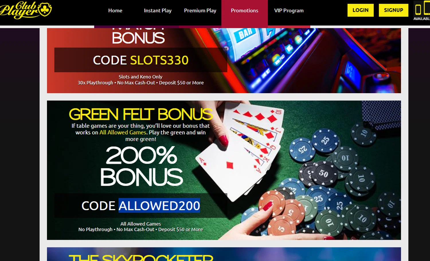 Club Player Casino coupon code screenshot showing code ALLOWED200 applied at Club Player Casino checkout page. Uploaded by SimplyCodes community member Dejadepicharme on Oct 2, 2025