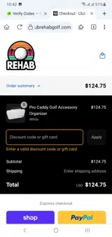 CRGFLYR coupon verification screenshot