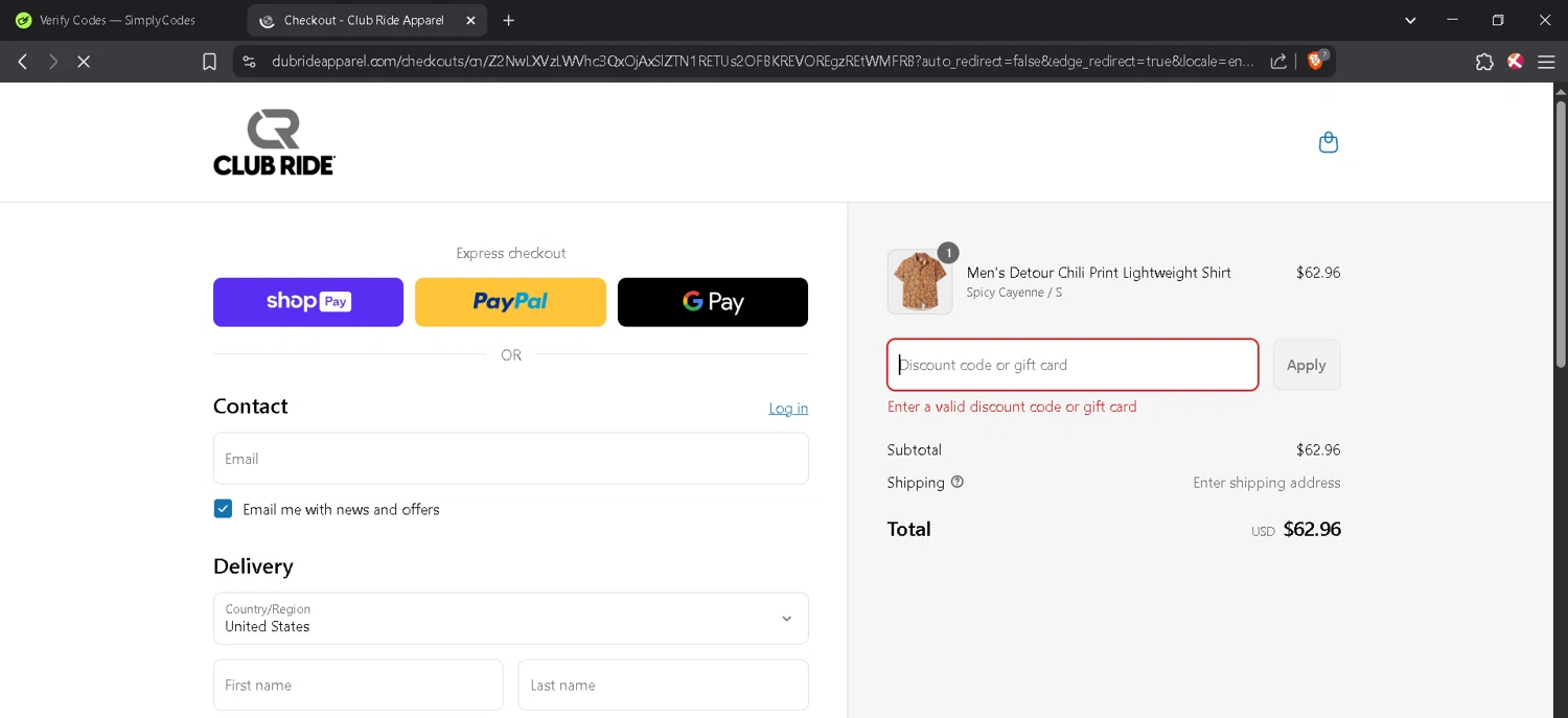 Club Ride Apparel discount code screenshot showing code JOINTHERIDE applied at Club Ride Apparel checkout page. Uploaded by SimplyCodes community member JosephStevens774 on May 21, 2025