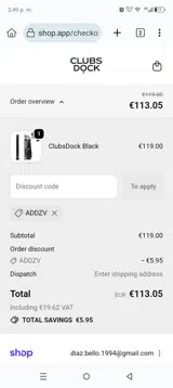 ADDZV coupon verification screenshot