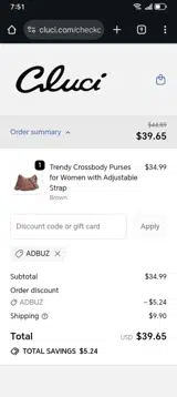 ADBUZ coupon verification screenshot