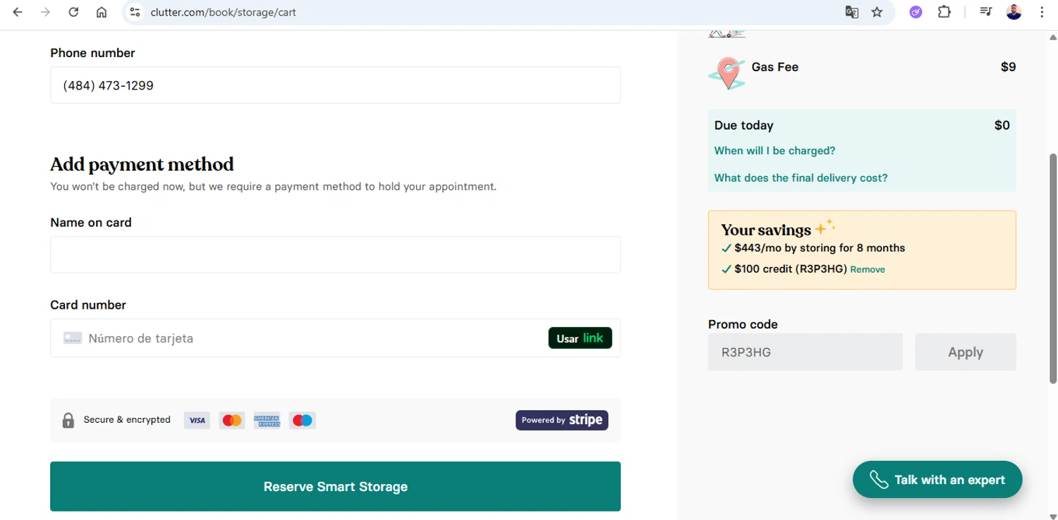 Clutter promo code screenshot showing code R3P3HG applied at Clutter checkout page. Uploaded by SimplyCodes community member joseg151520 on Nov 30, 2025