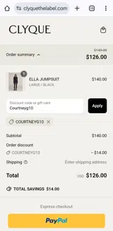 Courtneyg10 coupon verification screenshot