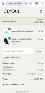 Brittanyk10 coupon verification screenshot