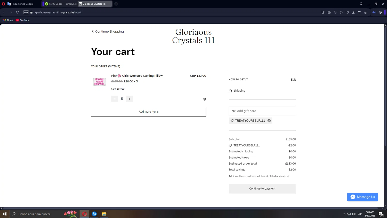 CM Boutique checkout page showing CM Boutique promo code box | Screenshot taken by SimplyCodes community member on Feb 10, 2025