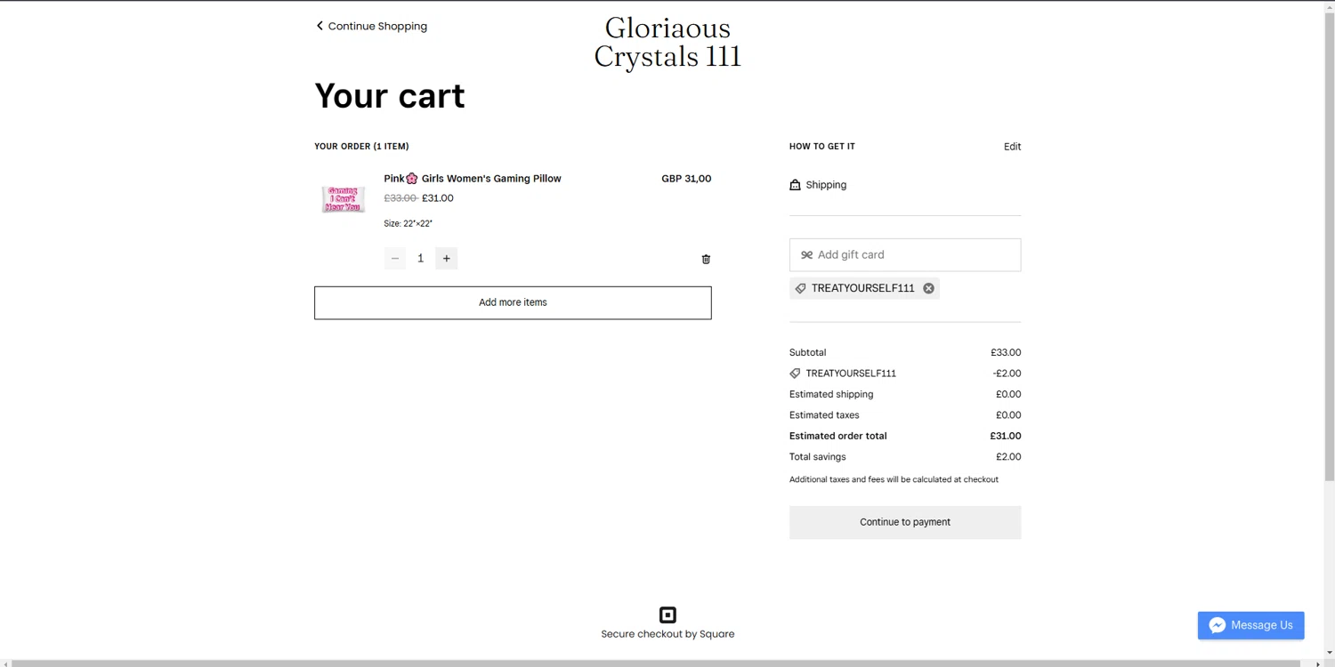 CM Boutique checkout page showing CM Boutique promo code box | Screenshot taken by SimplyCodes community member on Jan 9, 2025