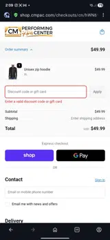 COVERBANDS coupon verification screenshot