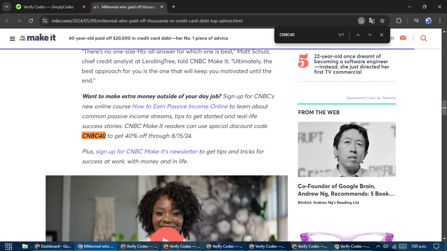 CNBC checkout page showing CNBC promo code box | Screenshot taken by SimplyCodes community member on Dec 11, 2024
