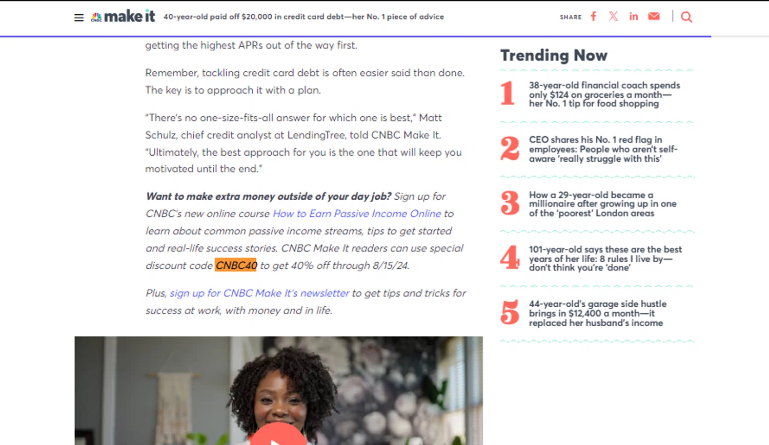 CNBC checkout page showing CNBC promo code box | Screenshot taken by SimplyCodes community member on Aug 30, 2024