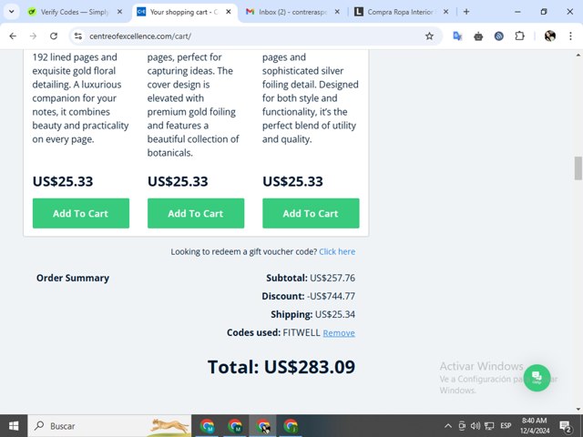 Centre of Excellence checkout page showing Centre of Excellence discount code box | Screenshot taken by SimplyCodes community member on Dec 4, 2024