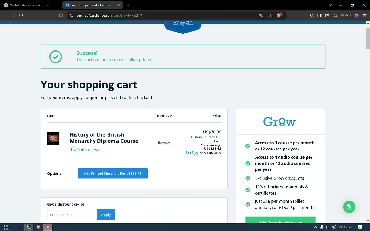 how to use Centre of Excellence Online coupons