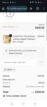 LEE10 coupon verification screenshot