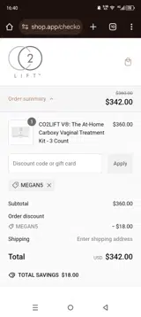 Megan5 coupon verification screenshot