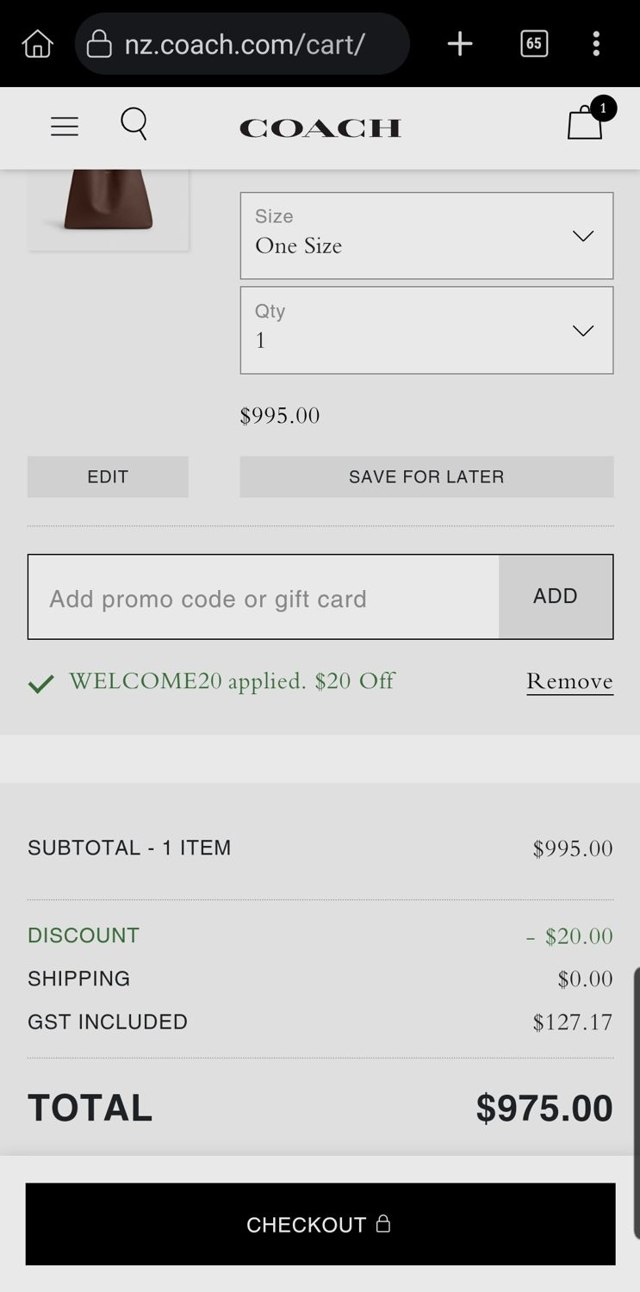 Coach Promo Codes (1 Verified) - $20 Off w/Code Mar 2025