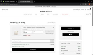 Coach Outlet Promo Codes (2 Verified) - $20 Off May 2025