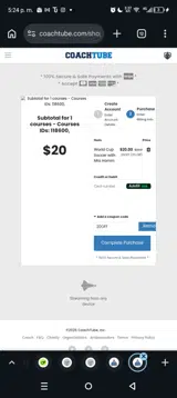 CoachTube coupon verification screenshot