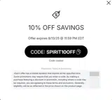 SPIRIT10OFF coupon verification screenshot