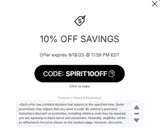 SPIRIT10OFF coupon verification screenshot