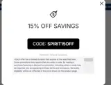 SPIRIT15OFF coupon verification screenshot