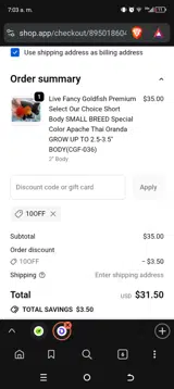 10OFF coupon verification screenshot