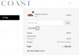 COAST15 coupon verification screenshot