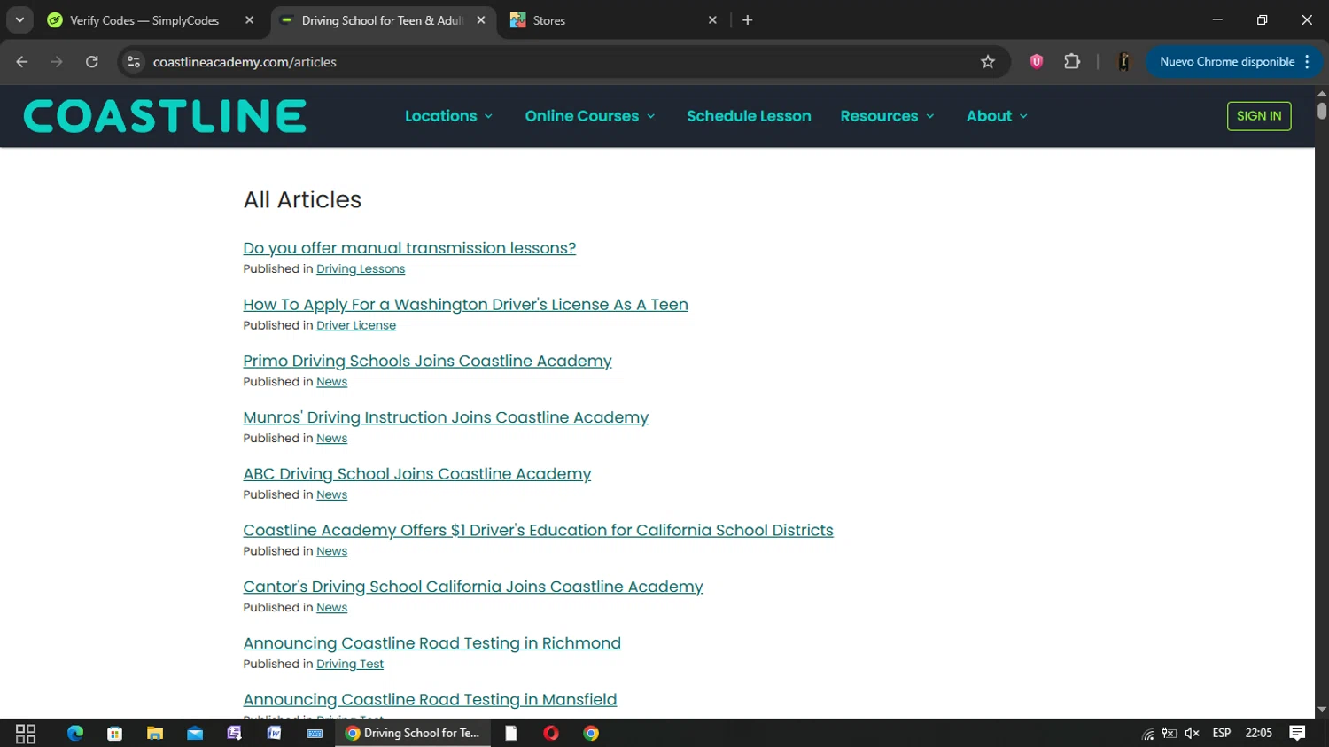 Coastline Academy coupon code screenshot showing code SUMMER2025 applied at Coastline Academy checkout page. Uploaded by SimplyCodes community member yisusgamer on Dec 27, 2025