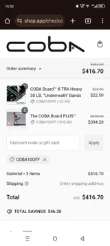 COBA10OFF coupon verification screenshot